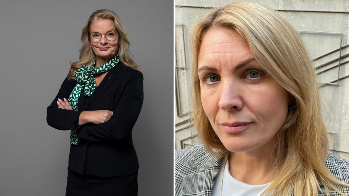 Gymnasie-, högskole- och forskningsminister Lotta Edholm och KB:s chefsjurist Karin Lodin. Foto: Foto: Kristian Pohl/Regeringskansliet & Britta Wirstrom