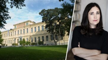 Porträttbild på Författarförbundets ordförande Anja Gatu och bild på Kungliga Biblioteket brevdid.