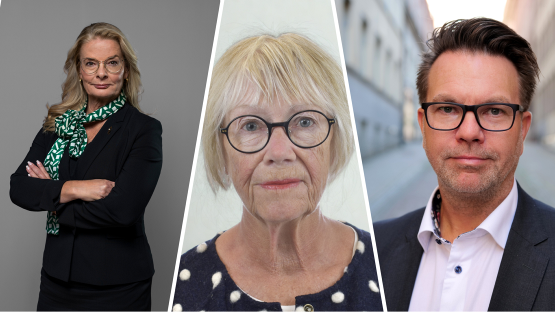 Porträttbilder på Lotta Edholm, Ewa Pihl Krabbe och Thomas Neidenmark.